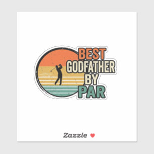 Bästa gudfarbror av Par Vintage Golf Vector Design Klistermärken