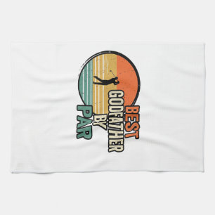Bästa gudfarbror av Par Vintage Golf Vector Design Kökshandduk