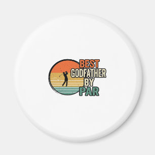 Bästa gudfarbror av Par Vintage Golf Vector Design Magnet