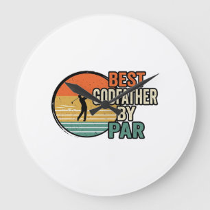 Bästa gudfarbror av Par Vintage Golf Vector Design Stor Klocka