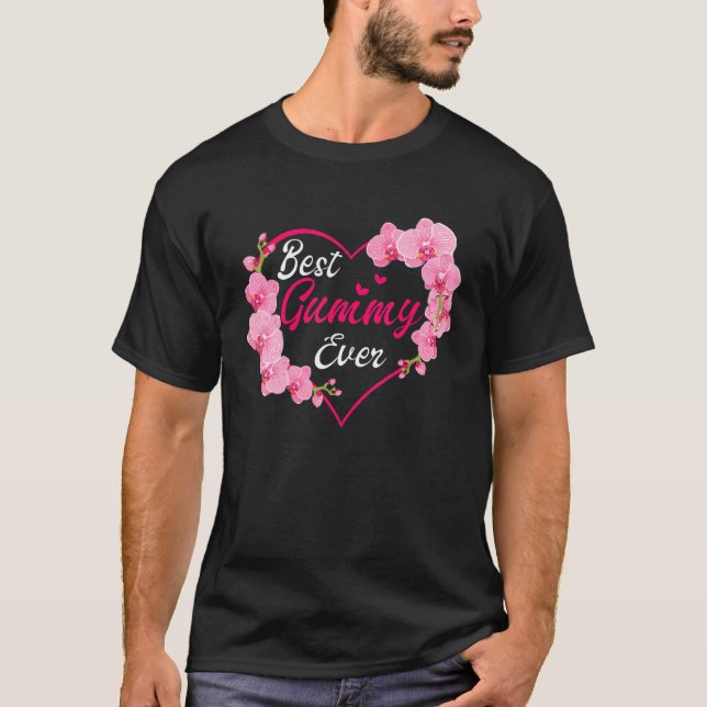 Bästa gummi någonsin blommat Blomma Grandma Mors d T Shirt (Framsida)
