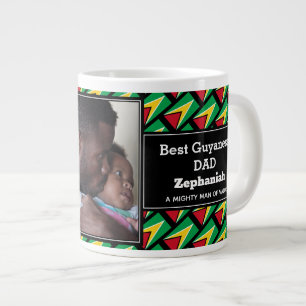 BÄSTA GUYANESE PAPPA Guyansk Flagga Personlig Foto Jumbo Mugg