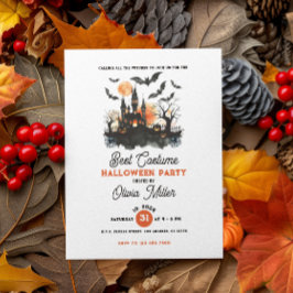 Bästa Halloween fest-kanterad slott Inbjudningar