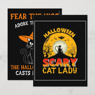 Bästa Halloween Kattälskare Skräckinjagande Säsong Helg Vykort