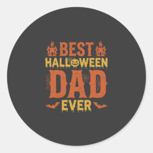 Bästa Halloween-pappa någonsin Vintage slitna desi Runt Klistermärke