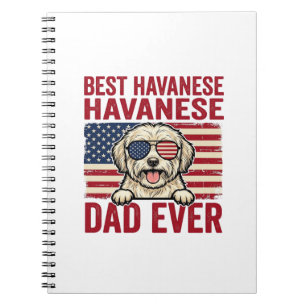 Bästa Havanesiska Pappa Någonsin Patriotisk Hund T Anteckningsbok