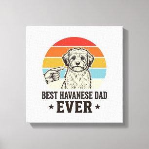 Bästa Havanesiska Pappa Någonsin Vintage Hund Tröj Canvastryck