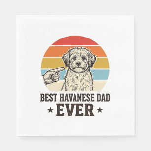 Bästa Havanesiska Pappa Någonsin Vintage Hund Tröj Pappersservett