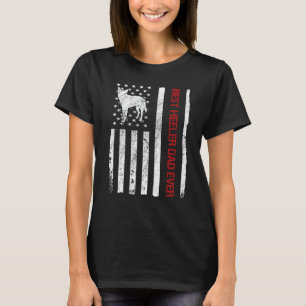 Bästa Heeler Pappa Någonsin USA Flagga Nötkreatur T Shirt