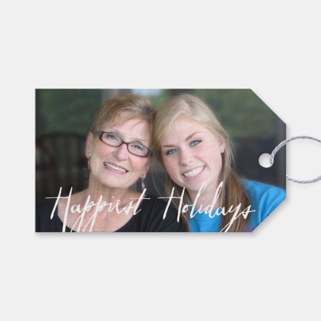 Bästa Helgdagar Modern Fullt Photo - vit typ Presentetikett (Framsidan (Horisontell))