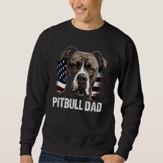 Bästa Herr Pitbull Pappa Amerikansk Flagga Pitbull Lång Ärmad Tröja