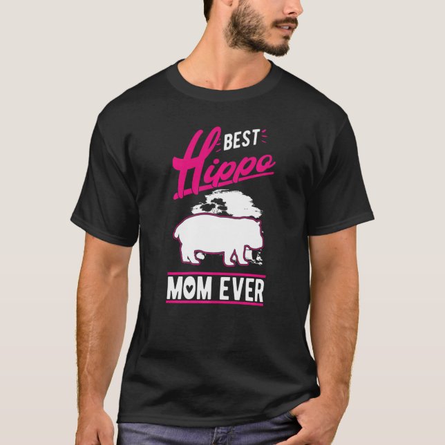 Bästa Hippo Mamma någonsin T Shirt (Framsida)
