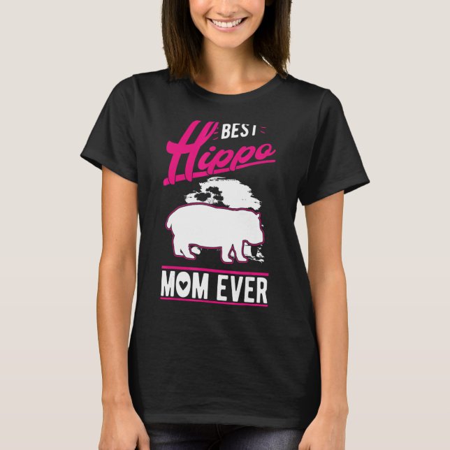 Bästa Hippo Mamma någonsin T Shirt (Framsida)