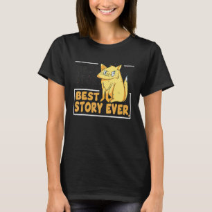 Bästa historien någonsin Grumpy Katt med kaffe Då T Shirt