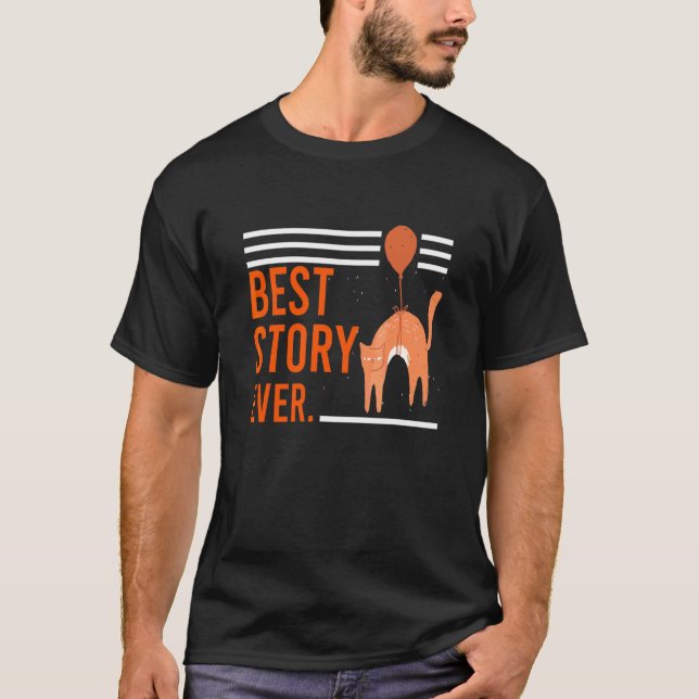 Bästa historien någonsin Grumpy  Katt med kaffe Då T Shirt (Framsida)