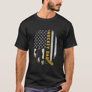 Bästa Hockey Pappa Alltid American Flagga Shrit Ho T Shirt