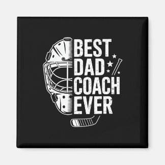 Bästa Hockey Pappa Tränare Någonsin Retro Pappa Ho Magnet