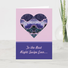 Bästa Höger Svep Lila Vattenfärg Heart Valentine Kort