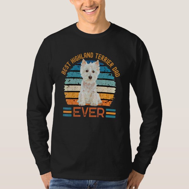 Bästa högland Terrier Pappa Alltid Westie Hund Far T Shirt (Framsida)