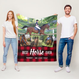 Bästa horse någonsin Red Buffalo Play Photo Collag Fleecefilt
