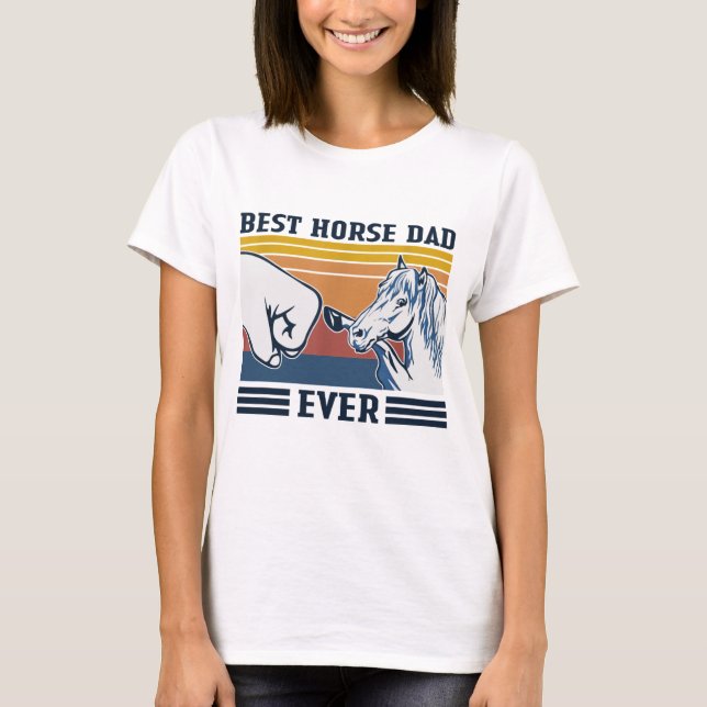 Bästa Horse Pappa, någonsin funny Horse Lover Vint T Shirt (Framsida)
