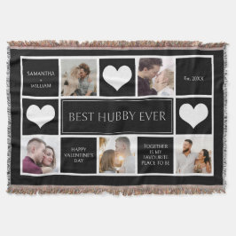 Bästa Hubby någonsin-fotokollage-minimalistisk Filt