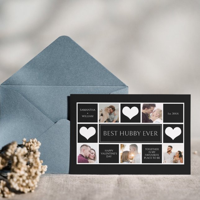 Bästa Hubby någonsin-fotokollage-minimalistisk Julkort (Skapare uppladdad)