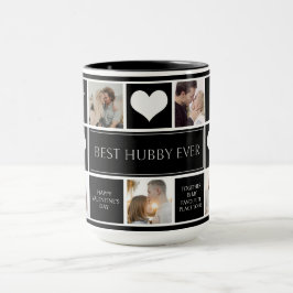 Bästa Hubby någonsin-fotokollage-minimalistisk Mugg