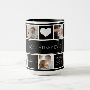 Bästa Hubby någonsin-fotokollage-minimalistisk Mugg
