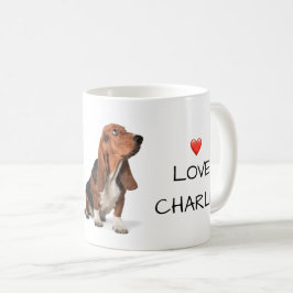 Bästa.Hund.Aldrig. Basset Hound Kärlek Namn Photo Kaffemugg