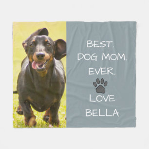 Bästa.Hund.Aldrig. Doxie Kärlek Namn Photo Fleecefilt