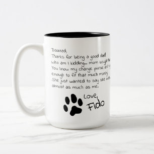 Bästa Hund-Anpassadet Pappa-kaffe, Pet-Namn-kaffe Två-Tonad Mugg