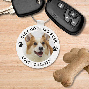 BÄSTA HUND-bilder ALDRIG Paw Print 2-foton Nyckelring
