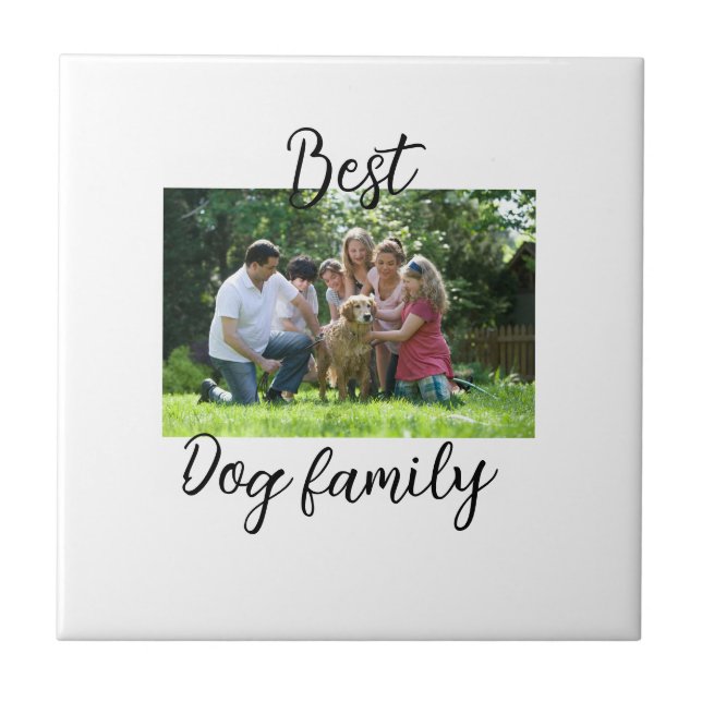 Bästa hund-familjens mamma-pappa-sällskapshus kakelplatta (Framsidan)