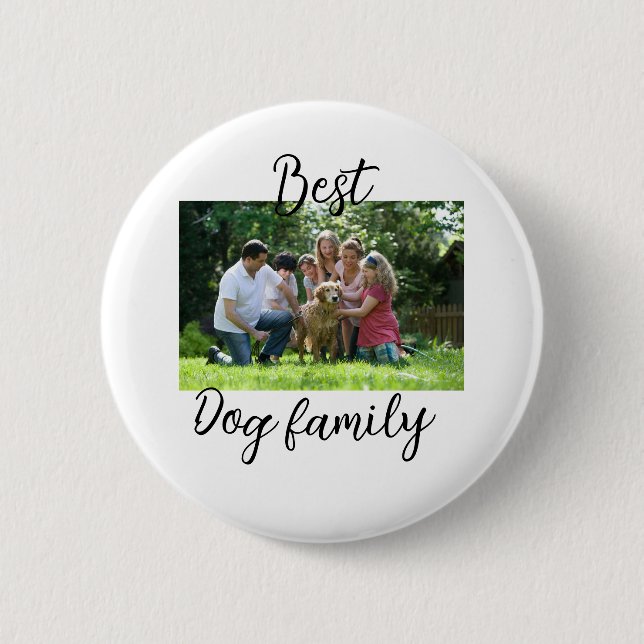 Bästa hund-familjens mamma-pappa-sällskapshus knapp (Framsida)