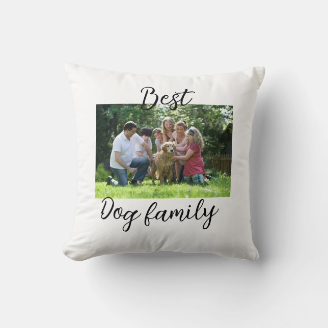 Bästa hund-familjens mamma-pappa-sällskapshus kudde (Framsida)