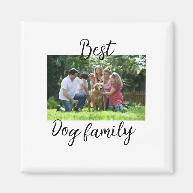 Bästa hund-familjens mamma-pappa-sällskapshus magnet (Framsidan)