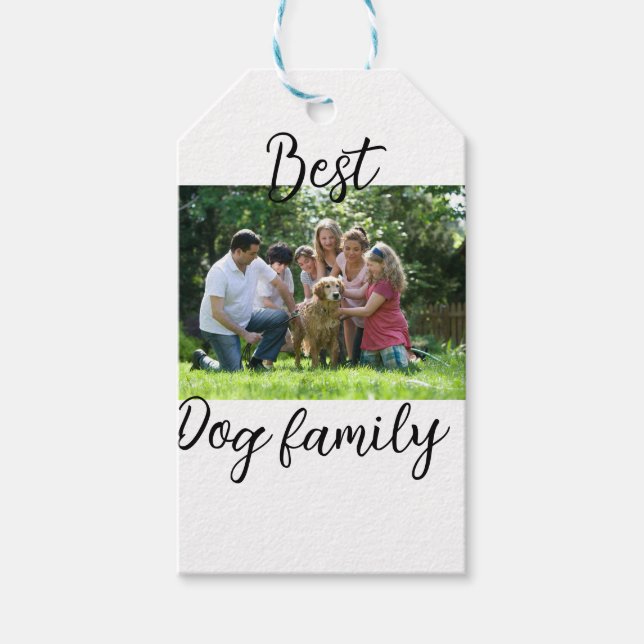 Bästa hund-familjens mamma-pappa-sällskapshus presentetikett (Framsidan)