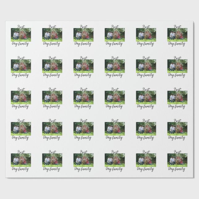 Bästa hund-familjens mamma-pappa-sällskapshus presentpapper (Platt)
