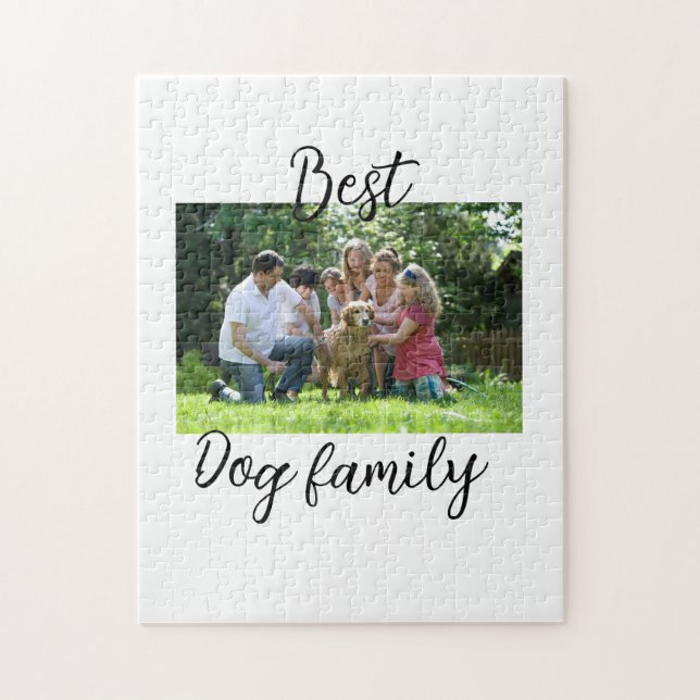 Bästa hund-familjens mamma-pappa-sällskapshus pussel (Vertikal)