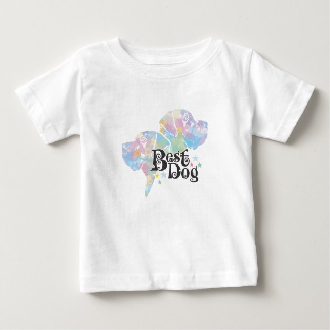 Bästa hund "färgad" tee shirt (Framsida)