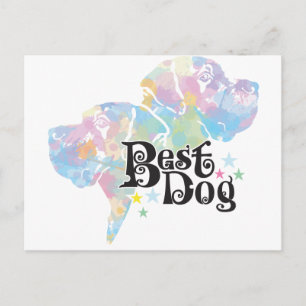 Bästa hund "färgad" vykort