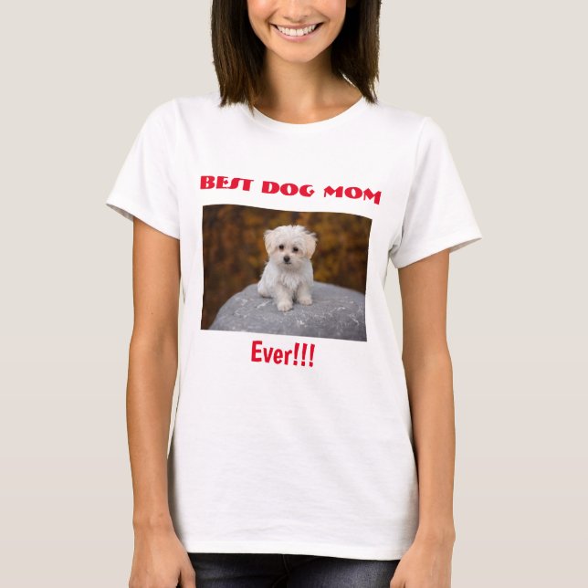 Bästa Hund-foto Mamma T Shirt (Framsida)
