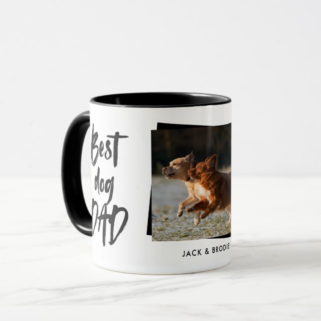 Bästa Hund-fotofoto-Fars dag Mugg (Framsida vänster)