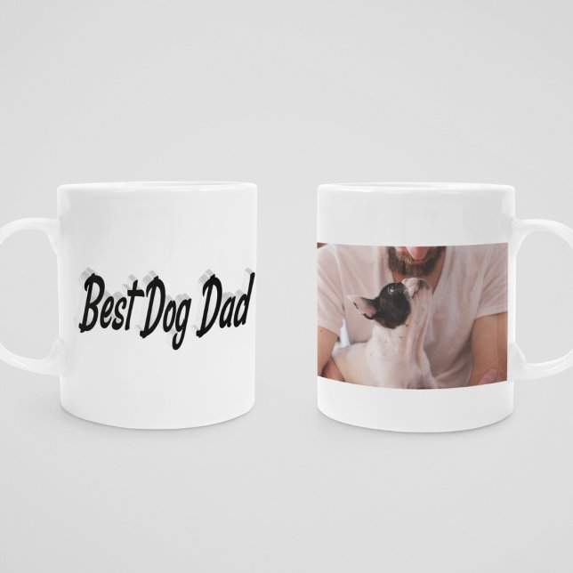 Bästa Hund-fotosvart text Kaffemugg (Skapare uppladdad)