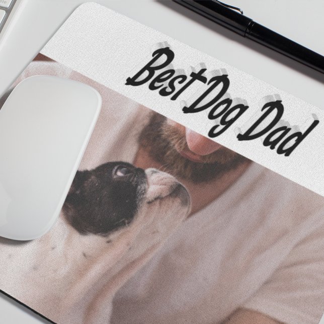 Bästa Hund-fotosvart text Musmatta (Skapare uppladdad)