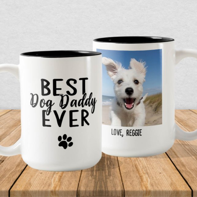 Bästa Hund-fotot någonsin Anpassningsbar Hund Papp Två-Tonad Mugg (Skapare uppladdad)