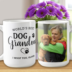 Bästa Hund Grandma Cute Personlig Pet Photo Kaffemugg
