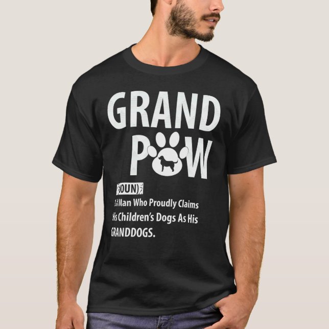 Bästa Hund Grandpa Aldriw Grandpaw Apparel Retro G T Shirt (Framsida)