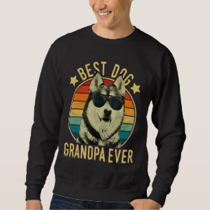 Bästa Hund Grandpa nånsin Siberian husky Lång Ärmad Tröja